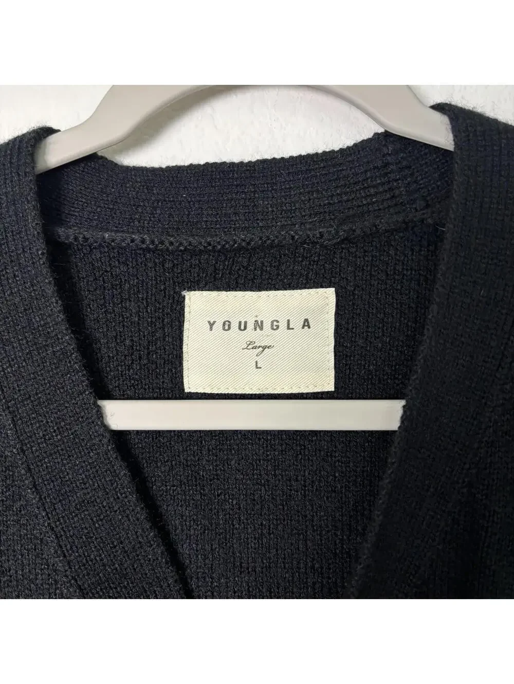 YoungLA Knit Cardigan Men’s Size Large Black Sweater Gym Streetwear Gym Bro